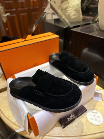  Hermes Women's GO Mule Black Suede Mule #3342 - Image 9