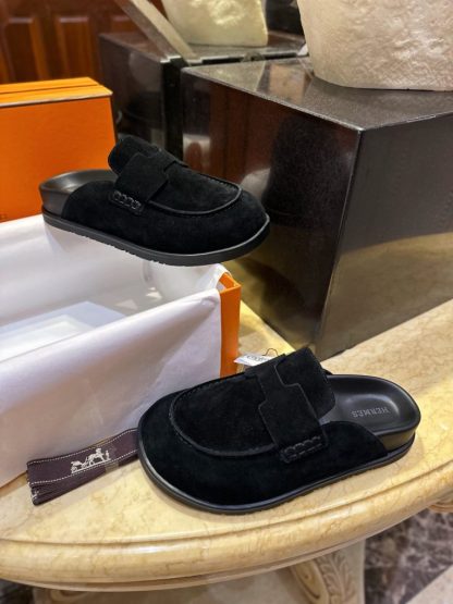  Hermes Women's GO Mule Black Suede Mule #3342 - Image 10