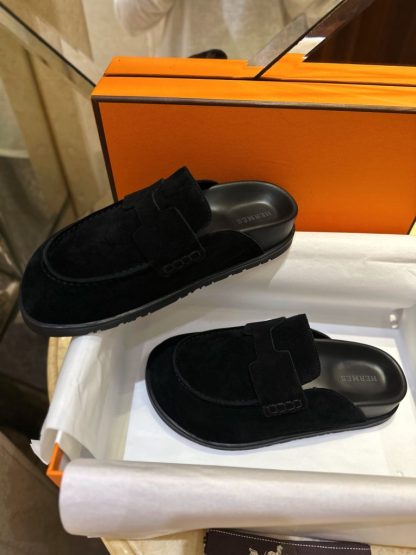  Hermes Women's GO Mule Black Suede Mule #3342 - Image 11