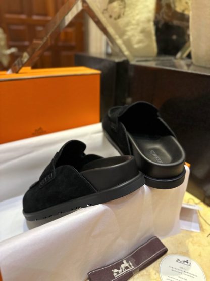  Hermes Women's GO Mule Black Suede Mule #3342 - Image 12