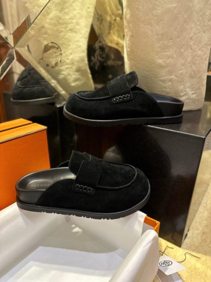  Hermes Women's GO Mule Black Suede Mule #3342 - Image 8