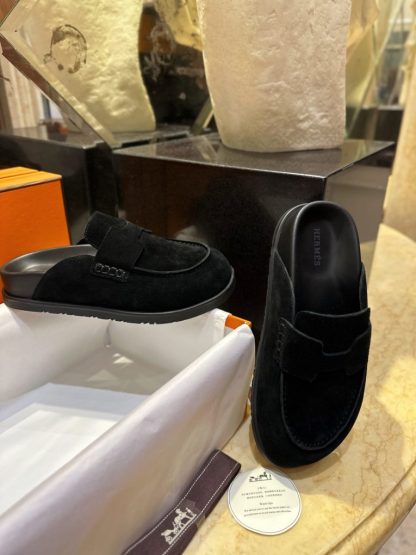  Hermes Women's GO Mule Black Suede Mule #3342 - Image 14