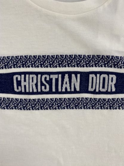  Dior Women's T Shirt White and Navy Blue Cotton Jersey #3291 - Image 13