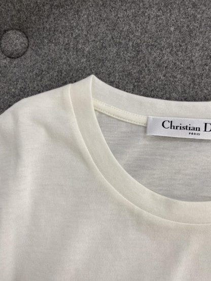  Dior Women's T Shirt White and Navy Blue Cotton Jersey #3291 - Image 15