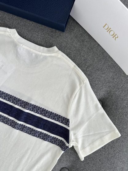  Dior Women's T Shirt White and Navy Blue Cotton Jersey #3291 - Image 16