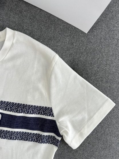  Dior Women's T Shirt White and Navy Blue Cotton Jersey #3291 - Image 17