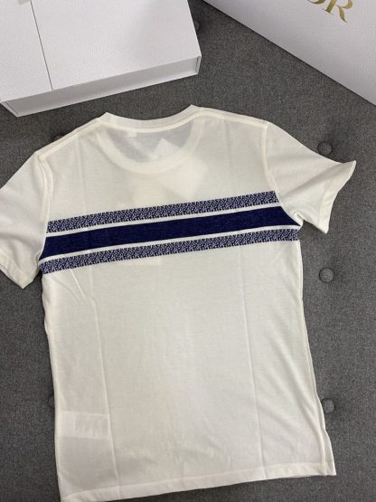  Dior Women's T Shirt White and Navy Blue Cotton Jersey #3291 - Image 18
