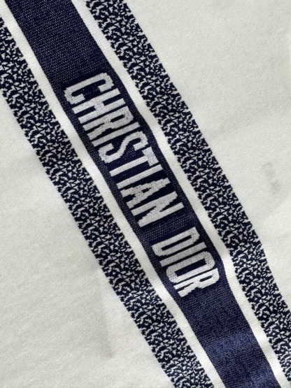  Dior Women's T Shirt White and Navy Blue Cotton Jersey #3291 - Image 10