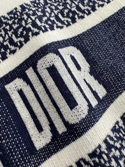  Dior Women's T Shirt White and Navy Blue Cotton Jersey #3291 - Image 7