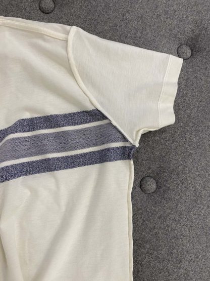  Dior Women's T Shirt White and Navy Blue Cotton Jersey #3291 - Image 2
