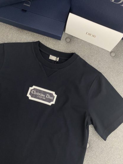  Christian Dior Couture Relaxed-Fit T-Shirt Black Cotton Jersey for Men #3301 - Image 6