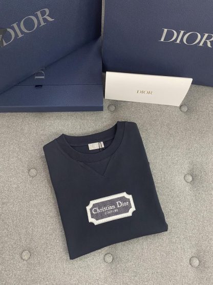  Christian Dior Couture Relaxed-Fit T-Shirt Black Cotton Jersey for Men #3301 - Image 7