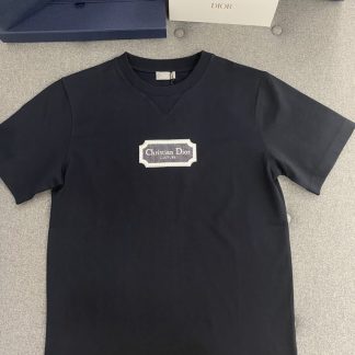 Replica Christian Dior Couture Relaxed-Fit T-Shirt Black Cotton Jersey for Men #3301