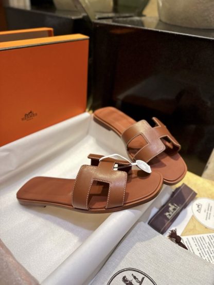 Replica Hermes Women's Oran Sandal Flat CalfSkin #3333