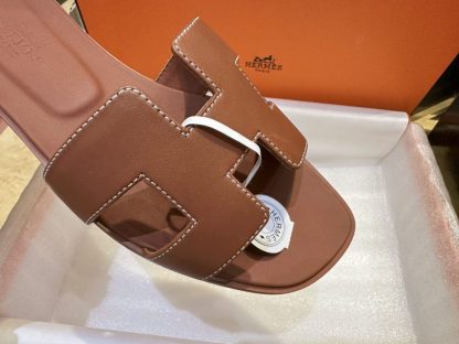  Hermes Women's Oran Sandal Flat CalfSkin #3333 - Image 10