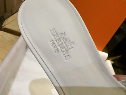  Hermes Women's GIGI 50 Sandal white CalfSkin #3337 - Image 4