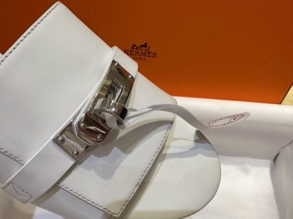  Hermes Women's GIGI 50 Sandal white CalfSkin #3337 - Image 6