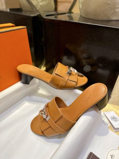 Hermes Women's GIGI 50 Sandal Naturel CalfSkin #3335 - Image 11
