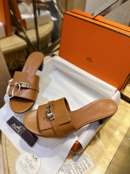  Hermes Women's GIGI 50 Sandal Naturel CalfSkin #3335 - Image 10