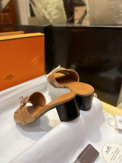  Hermes Women's GIGI 50 Sandal Naturel CalfSkin #3335 - Image 8
