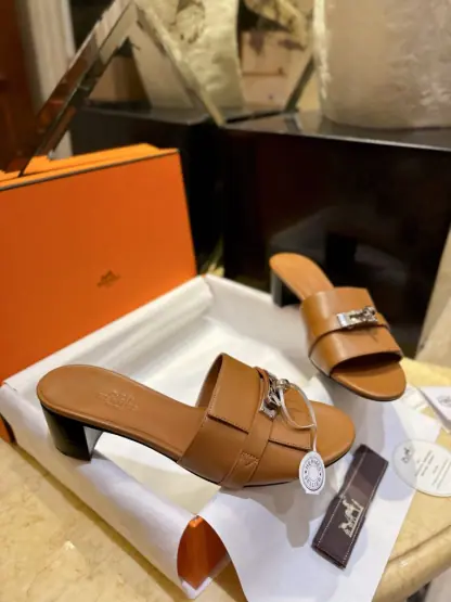  Hermes Women's GIGI 50 Sandal Naturel CalfSkin #3335 - Image 12