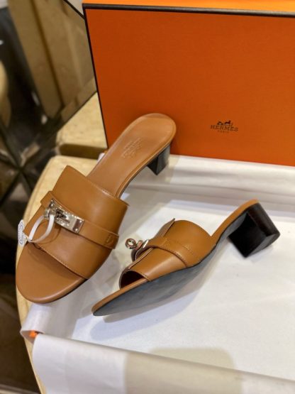  Hermes Women's GIGI 50 Sandal Naturel CalfSkin #3335 - Image 9