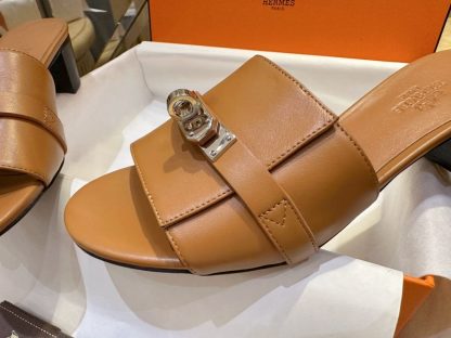  Hermes Women's GIGI 50 Sandal Naturel CalfSkin #3335 - Image 3