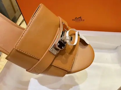  Hermes Women's GIGI 50 Sandal Naturel CalfSkin #3335 - Image 5