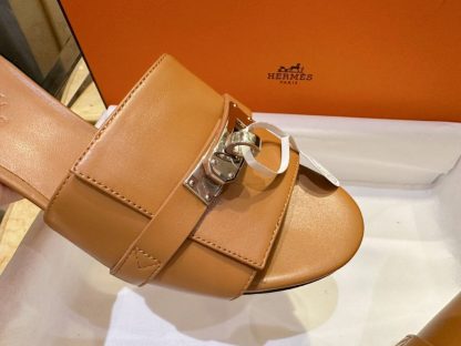  Hermes Women's GIGI 50 Sandal Naturel CalfSkin #3335 - Image 6