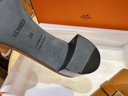  Hermes Women's GIGI 50 Sandal Naturel CalfSkin #3335 - Image 7