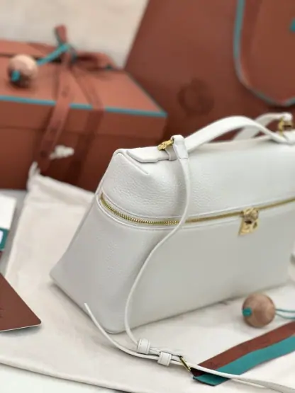  Loro Piana Extra Poket L27 Bags Calfskin Gold #3005 - Image 6