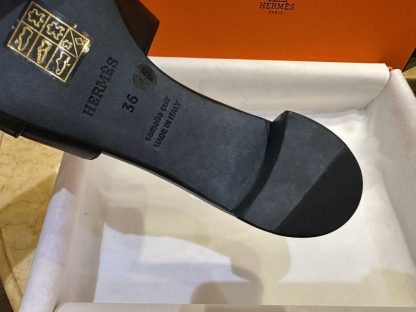  Hermes Women's GIGI 50 Sandal Black CalfSkin #3336 - Image 6
