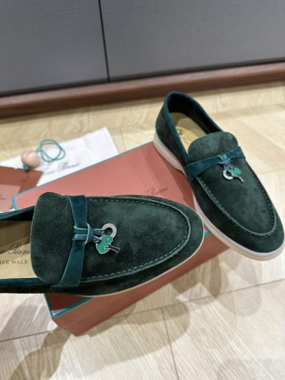  Loro Piana Summer Charms Walk Moccasin Women's Suede Loafer #3176 - Image 2