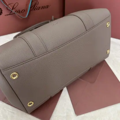  Loro Piana Loom bag L32 Women Tote Fossil Grained Calfskin #3353 - Image 8