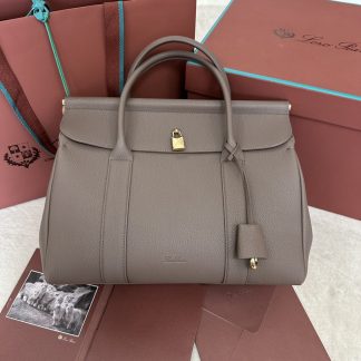 Replica Loro Piana Loom bag L32 Women Tote Fossil Grained Calfskin #3353