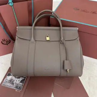 Replica Loro Piana Loom bag L32 Women Tote Fossil Grained Calfskin #3353