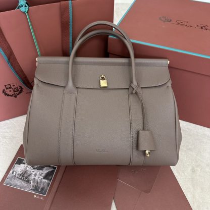 Replica Loro Piana Loom bag L32 Women Tote Fossil Grained Calfskin #3353