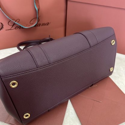  Loro Piana Loom bag L32 Women Tote Azuki Beans Grained Calfskin #3348 - Image 6