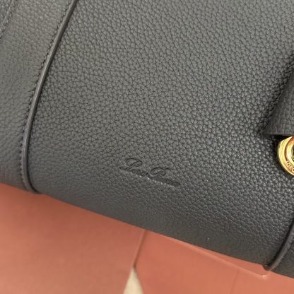  Loro Piana Loom bag L32 Women Tote Navy Blue Grained Calfskin #3347 - Image 4
