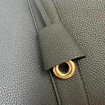  Loro Piana Loom bag L32 Women Tote Navy Blue Grained Calfskin #3347 - Image 9