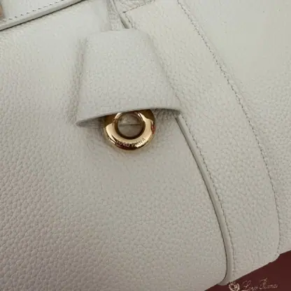  Loro Piana Loom bag L32 Women Tote Whisper White Grained Calfskin #3352 - Image 3