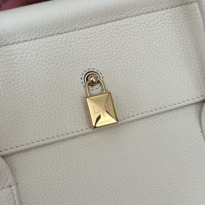  Loro Piana Loom bag L32 Women Tote Whisper White Grained Calfskin #3352 - Image 4