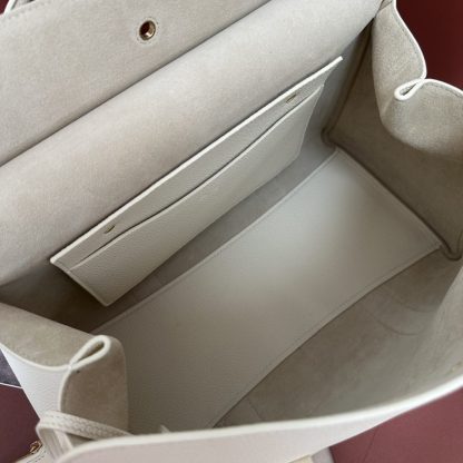  Loro Piana Loom bag L32 Women Tote Whisper White Grained Calfskin #3352 - Image 7
