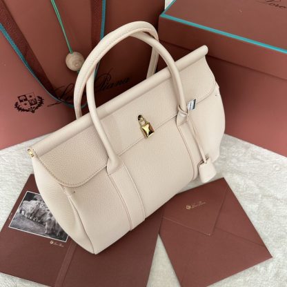  Loro Piana Loom bag L32 Women Tote Creamed Honey Grained Calfskin #3351 - Image 3