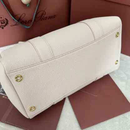  Loro Piana Loom bag L32 Women Tote Creamed Honey Grained Calfskin #3351 - Image 7