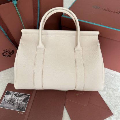  Loro Piana Loom bag L32 Women Tote Creamed Honey Grained Calfskin #3351 - Image 8