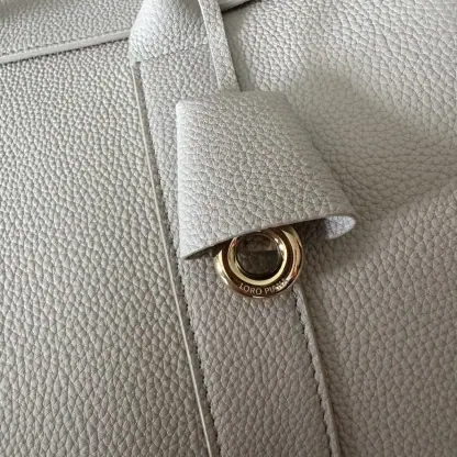  Loro Piana Loom bag L32 Women Tote Light Travertine Grained Calfskin #3350 - Image 4