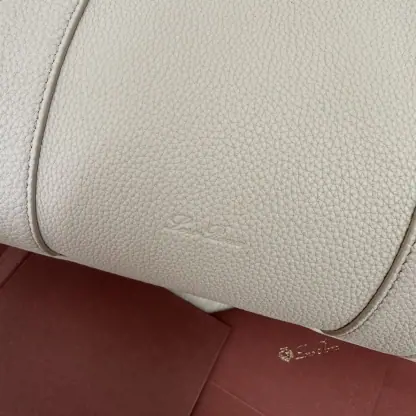  Loro Piana Loom bag L32 Women Tote Light Travertine Grained Calfskin #3350 - Image 9