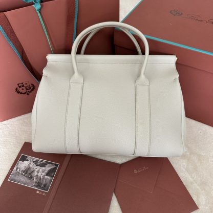  Loro Piana Loom bag L32 Women Tote Light Travertine Grained Calfskin #3350 - Image 2