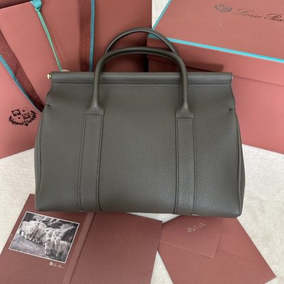  Loro Piana Loom bag L32 Women Tote Sicilian Capers Grained Calfskin #3349 - Image 5